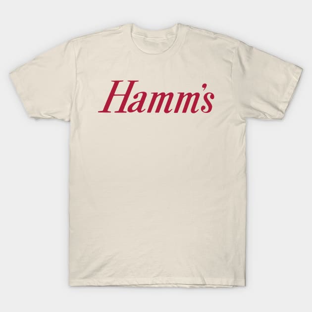 Hamm's Beer Logo - slanted serif in red T-Shirt by Eugene and Jonnie Tee's